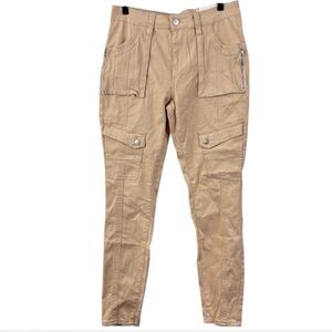 Hot Kiss Khaki Tan Utility Cargo Skinny Pants